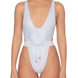 Heart of Sun Belted High Leg One-Piece Swimsuit